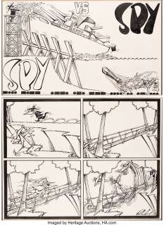 Antonio Prohias - MAD #95 "Spy vs. Spy" Complete 1-Page Story Original Art (EC Publ., 1965)....
