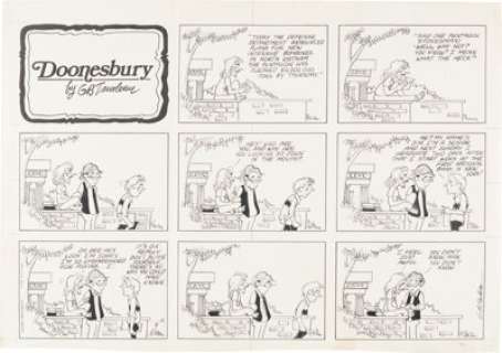 Trudeau, Garry - Garry Trudeau Doonesbury Sunday Comic Strip Original Art dated 6-4-72 (Universal Press Syndicate, 1972)....