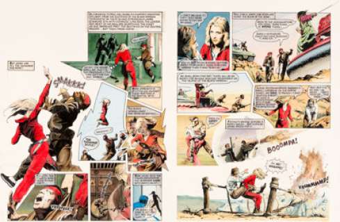 Bolton, John - John Bolton Look-In #16 Pages 24-25 Bionic Woman Original Art dated 4-15-78 (ITV, 1978)....