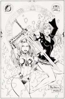 Stinsman, John - John Stinsman and Marlo Alquiza Avengelyne #7 Cover Original Art (Maximum Press, 1996)....