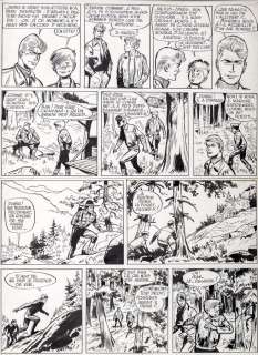 Jijé | Jean Valhardi, planche n°19 Ã  l’encre de Chine d… | Millon