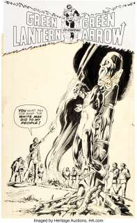 Adams, Neal - Neal Adams Green Lantern/Green Arrow #2 Paperback Collection Cover Original Art (Paperback Library, 1972)....