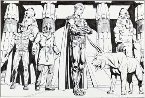 Gibbons, Dave - Dave Gibbons Watchmen Movie Concept Illustration Nite Owl, Rorschach, and Ozymandias Original Art (Warner Brothers...