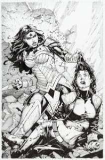 Finch, David - David Finch and Jonathan Glapion Wonder Woman #45 Cover Original Art (DC, 2015)....
