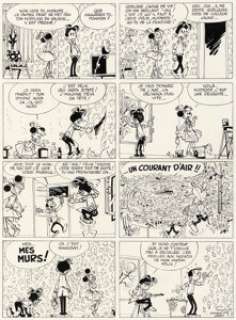 Franquin, André - André Franquin Modeste et Pompon - Tout plein de gags Complete One-Page Story Original Art (Journal Tintin #7, 195...