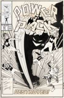 Tom Morgan - Power Pack #61 Cover Original Art (Marvel, 1985)....