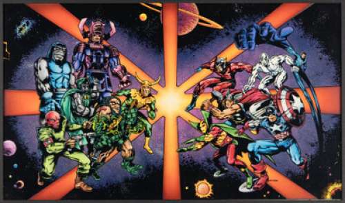 Kevin Eastman | The Art of Jack Kirby Wraparound Cover Original Art and Production Color Art (Blue Rose Press, 1992)... (Total: 2 Original Art) | Heritage