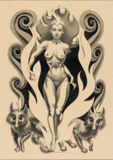 Hannes Bok The Fox Woman and The Blue Pagoda Novel Interior Illustration Original Art (New Collectors Group, 1946). | Heritage