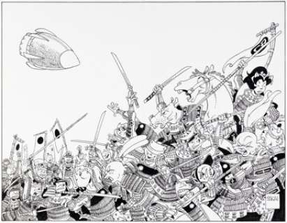 Stan Sakai Usagi Yojimbo Senso #1 Wraparound Cover Original Art (Dark Horse, 2014). | Heritage
