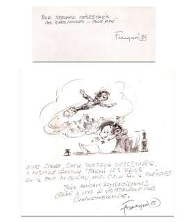 Franquin | Signé Franquin agrémenté d’une illustration Ã  … | Millon