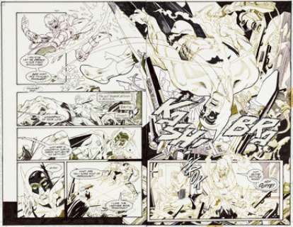 Gil Kane Batman: Legends of the Dark Knight #26 Double Page Spread 12-13 Original Art (DC, 1992). (Total: 3 Original Art) | Heritage