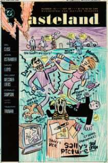 Don Simpson Wasteland #10 Production Cover Original Art (DC, 1988).