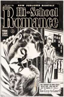 Warren Kremer Hi-School Romance #28 Cover Original Art (Harvey, 1954).