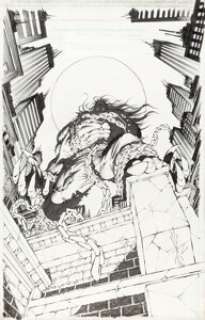 Dale Keown Pitt Trade Paperback #1 2nd Printing Cover Original Art (Full Bleed/Image, 1999).