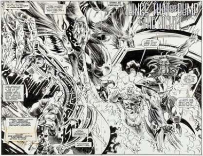 Ron Wagner and Bill Reinhold Wolverine #84 Double Splash Page 2-3 Original Art (Marvel, 1994).