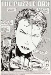 Brandon Peterson and Dan Panosian X-Men #21 Psylocke Splash Page 1 Original Art (Marvel, 1993).