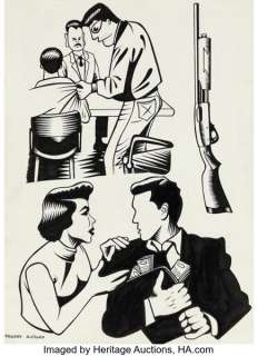 Thierry Guitard - Noir Illustration Original Art (Undated).