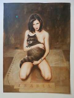 Bosschaert, Jan | Jan Bosschaert - Origineel schilderij in kleur (gouache op papier) - Isabel - Groot Formaat: 53,5 x 72 cm. | Catawiki