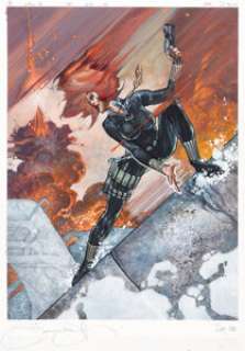 2018 Skybox Marvel Masterpieces #65 Black Widow - Original Trading Card Artwork by Simone Bianchi | Heritage