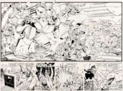 Jim Lee and Art Thibert The Uncanny X-Men #270 "X-Tinction Agenda" Double Page Spread 18-19 Original Art (Marvel, 1990).