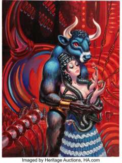 Kelly Freas Analog Science Fiction-Science Fact May 1976 "Minotaur in a Mushroom Maze" Cover Painting Original Art (Conde Nast, 1976). (Total: 2 Items) | Heritage