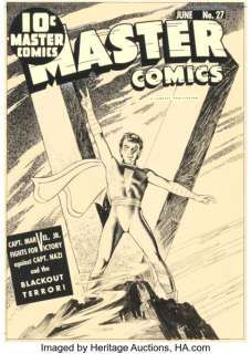 Mac Raboy Master Comics #27 Captain Marvel Jr. Cover Original Art (Fawcett, 1942).