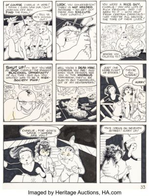 Reed Waller Bizarre Sex #9 Omaha the Cat-Dancer Story Page 33 Original Art (Kitchen Sink Press, 1981).