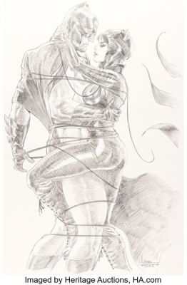 Kaare Andrews Detective Comics #1000 Batman and Catwoman Variant Cover Original Art (DC, 2019).