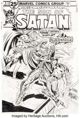 Ron Wilson and Joe Sinnott Son of Satan #5 Cover Original Art (Marvel, 1976).
