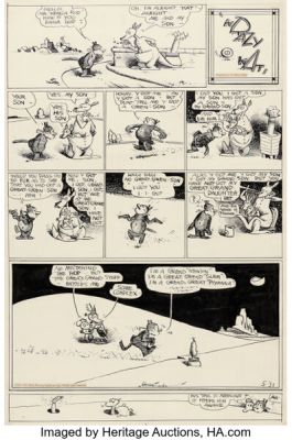 George Herriman Krazy Kat Sunday Comic Strip Original Art dated 5-31-42 (King Features Syndicate, 1942).