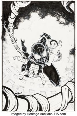 David Marquez Miles Morales: Spider-Man #5 Variant Cover Original Art (Marvel, 2023).