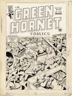 Alex Schomburg - Green Hornet #21 Cover Original Art (Harvey, 1944). America‘s favorite World War II cover artist -