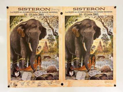 Charles | Charles, J-F - 1er Festival international de la BD - Sisteron - Estampe N&S + Affiche + dédicaces - (2003) | Catawiki