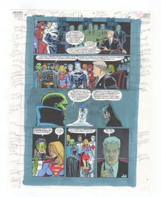 Genesis #2 pg 15 Original Comic Production Art Color Guide Bill Clinton | Neat Stuff Vault