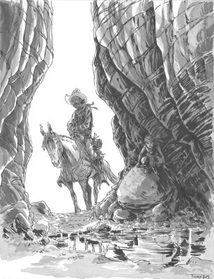 Lot 171 - TIBURCE né en 1967. Ghost kid. Illustration publiée dans le cahier graphique et dans Gun men. Technique mixte : encre… | HVMC