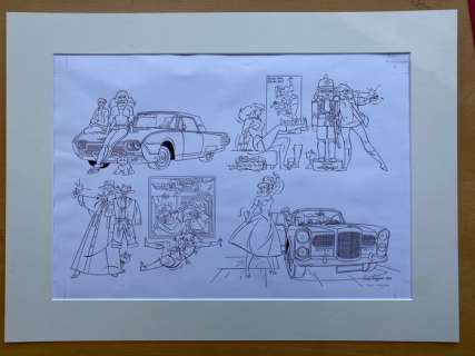 Franka - Originele tekening achterschutblad hardcover "Onderwereld" - (2012) | Catawiki