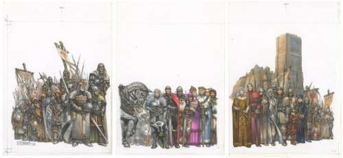 Juan Gimenez - Illustration originale en 3 parties accompagnées de ses étapes préparatoires - Moi, Dragon