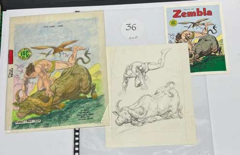 Lot 36 - Rémy BORDELET (1931-2003). Couverture « ZEMBLA ». Bel ensemble pour…