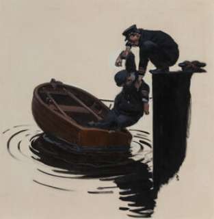Harold von Schmidt (American, 1893-1982) Tugboat Annie, The Saturday Evening Post interior illustration Oil on - | Heritage