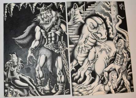 LOT (2) ORIGINAL P/I COMIC ILLUS. INCL. 3 FOR SPACE | EstateOfMind