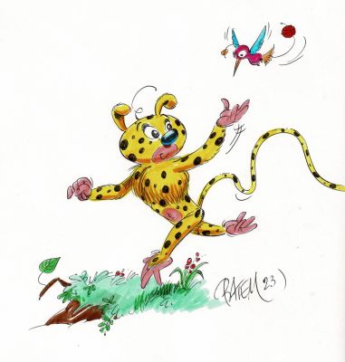 Batem | Lot 213 - Marsupilami, Supermarsu en édition originale, agrémenté d’une dédicace. Proche de l’état neuf. | Septimus