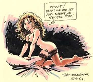 Dany - 1 Original colour drawing - Rooie Oortjes - Sexy Girl - 1992 | Catawiki