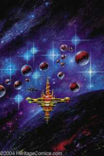 Kelly Freas - "Armada" Amazing Stories Cover Original Art (1991). Acrylic on board with an 10.75" - | Heritage