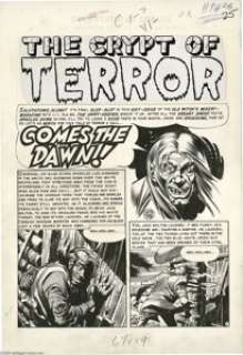 Jack Davis - Haunt of Fear #26 Complete 7-page Story "Comes the Dawn!" Original Art (EC, 1954). This - | Heritage