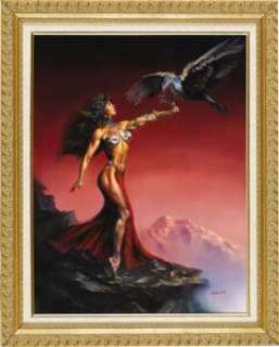 Julie Bell - "Robo Bird" Painting Original Art (1991).  Julie Bell loves to paint the outdoors, -