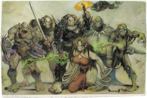 Michael Dubisch - Faiths and Pantheons "Orc Group" Illustration Original Art (Wizards of the Coast, -