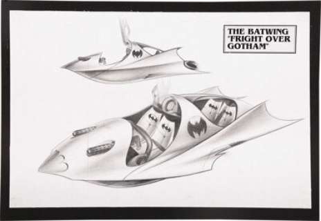 The Batwing, "Fright Over Gotham" Theme Park Concept Illustration (Warner Entertainment City, 1993). -