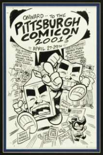 Evan Dorkin - Pittsburgh Comic Con Illustration, Featuring Milk and Cheese Original Art (2001).  Dairy -