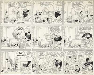Harold Knerr The Katzenjammer Kids Sunday Comic Strip Original Art, dated 12-25-38 (King Features Syndicate, -