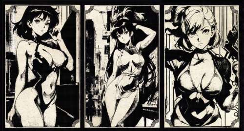 Æ (XX-XXI) - Cyberpunk Girls Bundle (X3) - “Glitch Goddess”, “Tokyo Twilight“ & “Neon Future Princess” | Catawiki